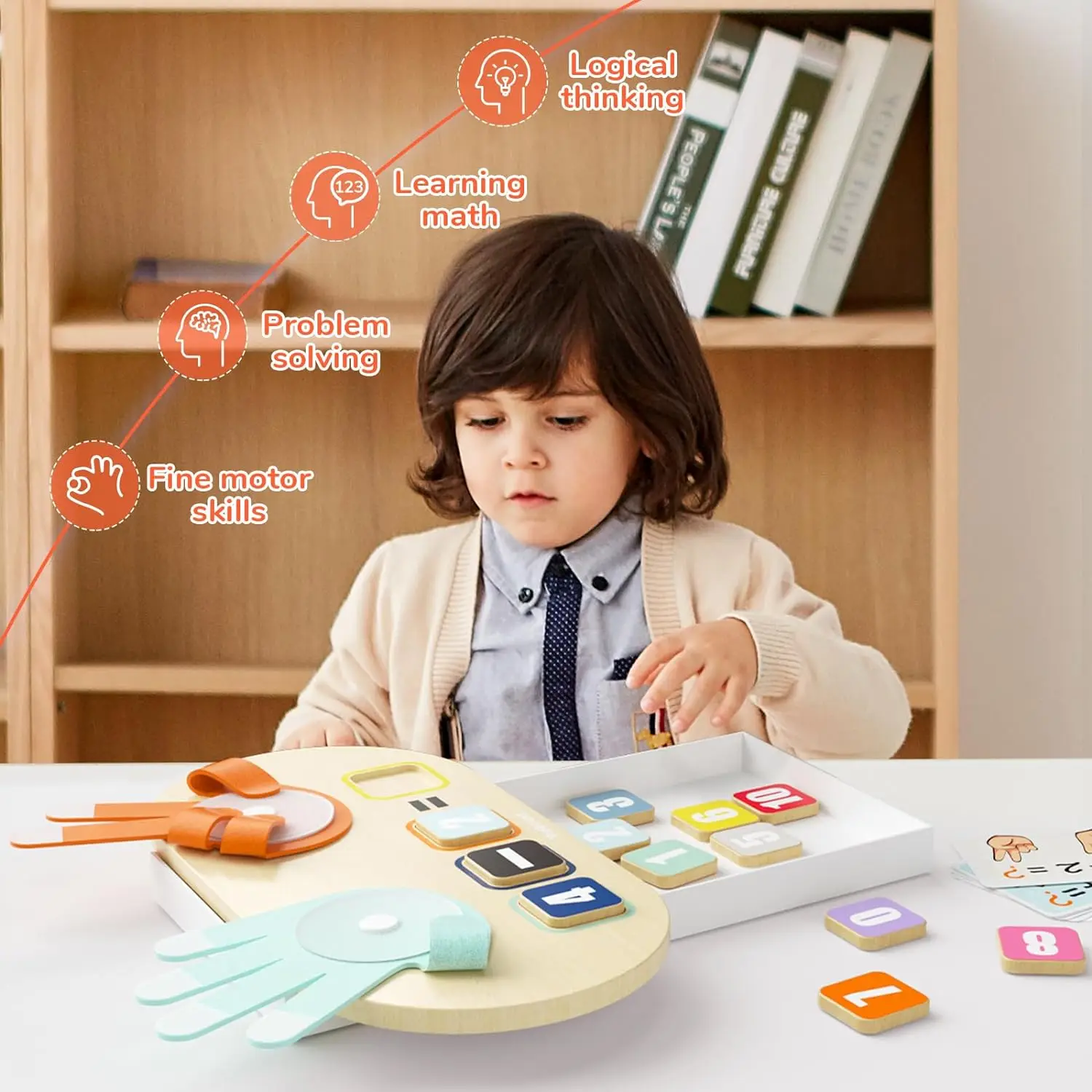 Montessori Math Toy for Toolders ,Wooden Finger NumberToys Education Math  for Kid,Finger Number Math Toy