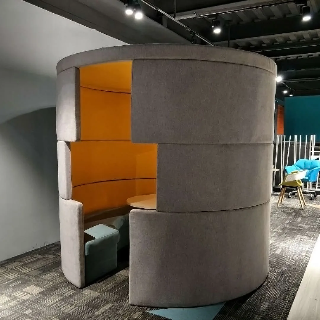 Lounge Fabric round meeting room  reception booth sofa office pod