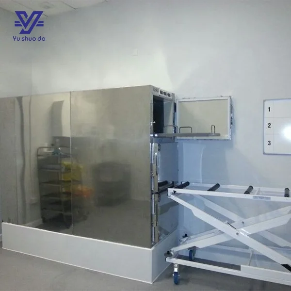 YUSHUODA hospital use refrigeration equipment 3 corpses freezer and refrigerator with wheel