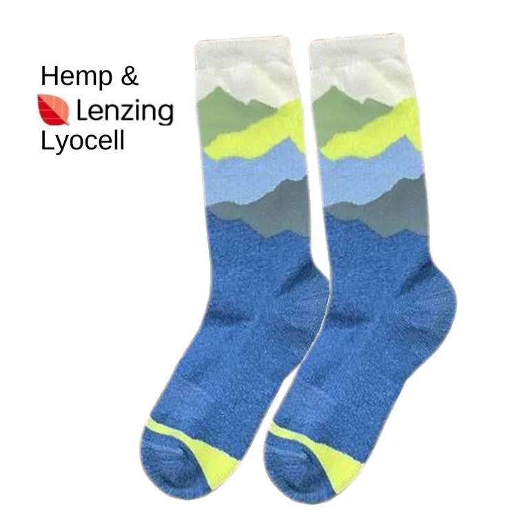 OEM Custom Logo Eco-friendly LENZING Lyocell Fiber Blend with Natural Hemp Sustainablity Socks