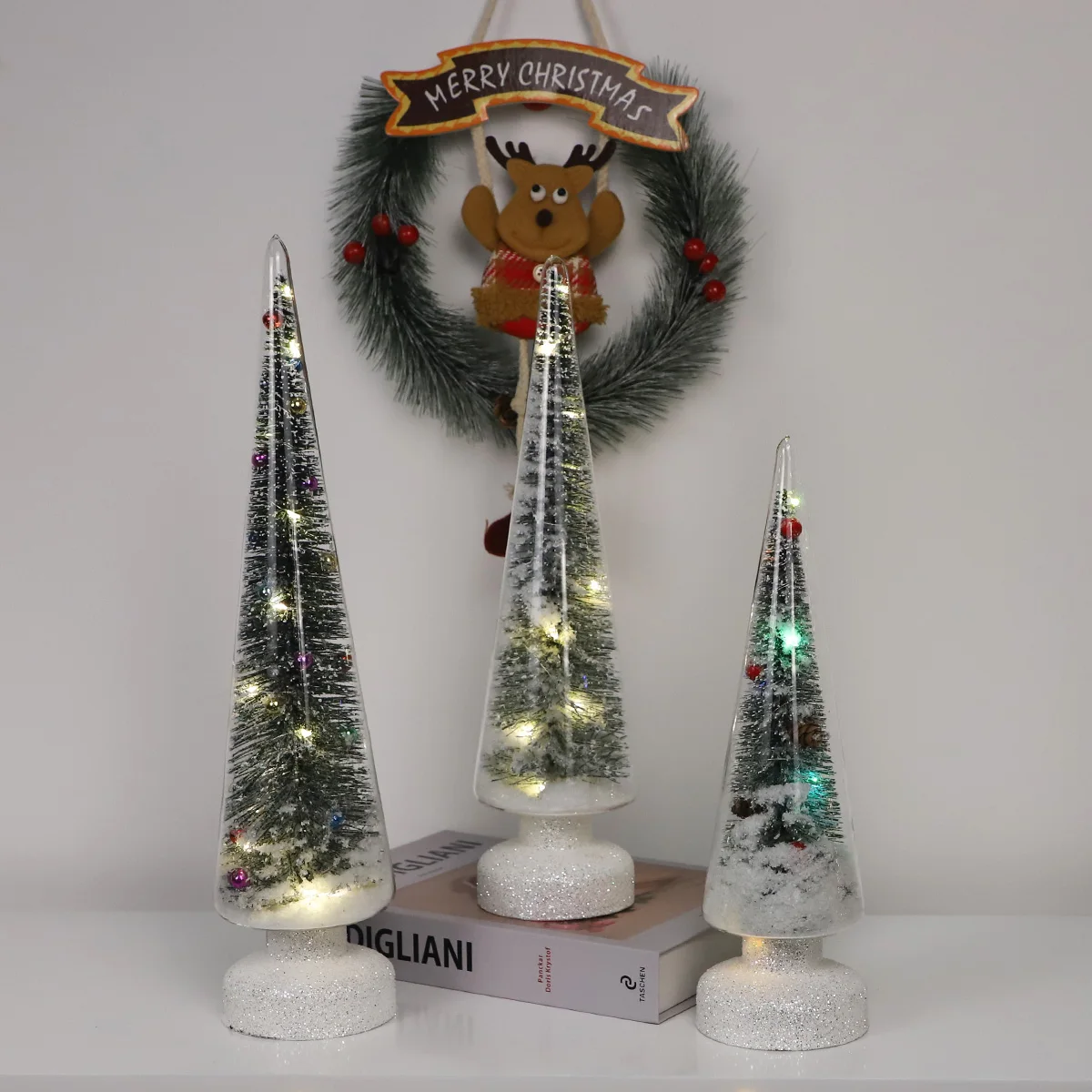 Christmas 2023 Countertop LED Tree Lamp Mini Christmas Trees Decorations Christmas Gift Set