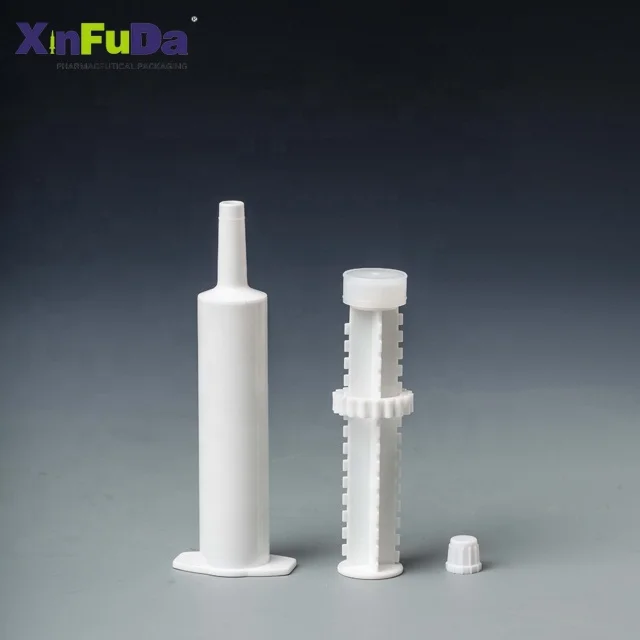 Plastic Medical Cow Uterus Perfusion Syringe and Veterinary Horse Paste Oral Syringes 30ml with Tip