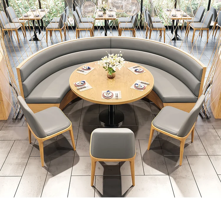 custom  leather boothe sofa seating design in round shape ,dining furniture