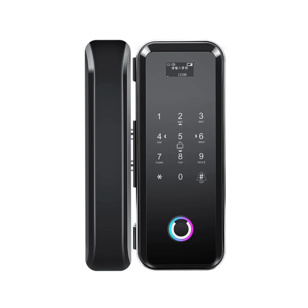 Remote Control Password Hotel Office Stainless Steel Latch Touchpad Smart Gate Glass Door Lock