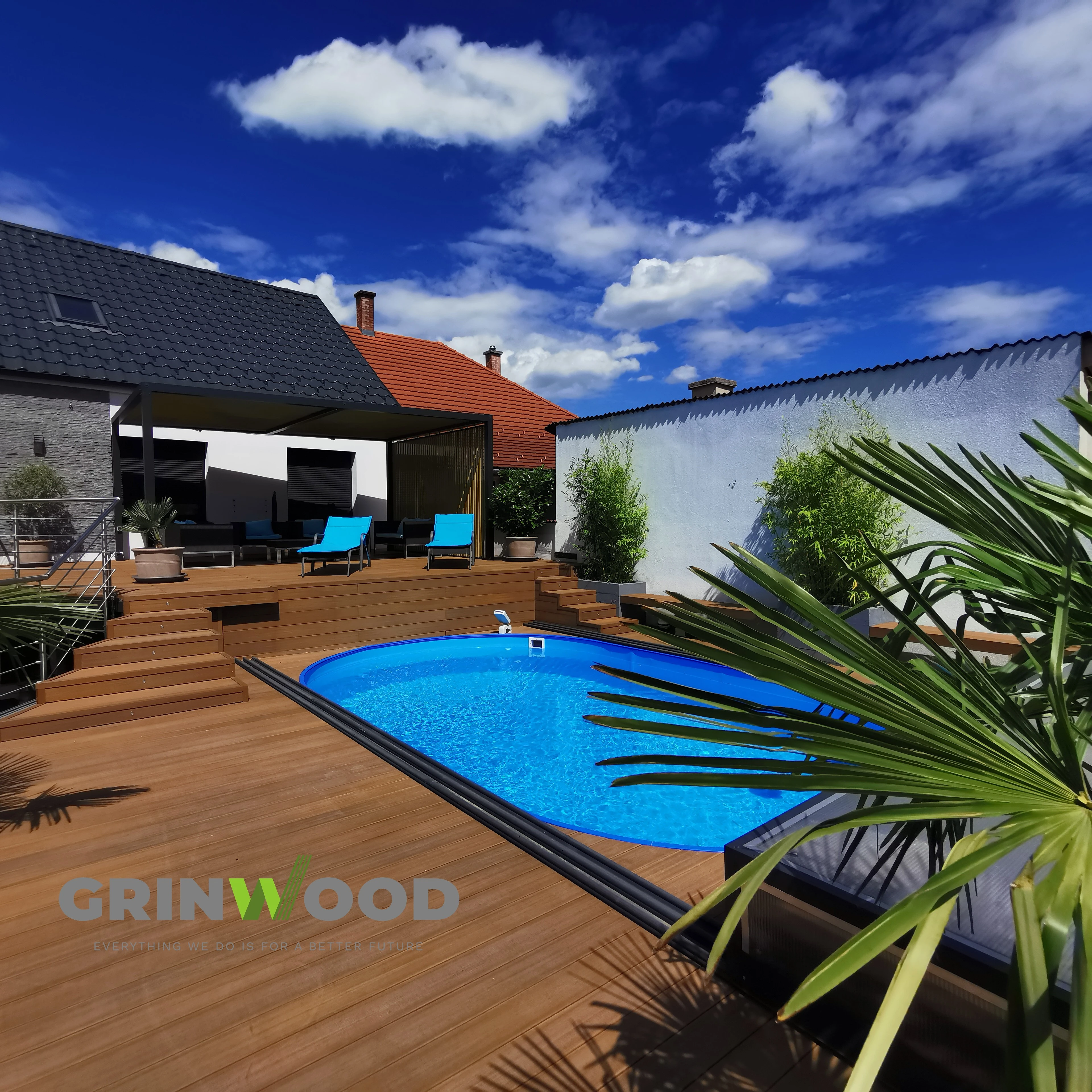 Decking Boards for Swimming Pool Garden Deck Wpc Decking Outdoor Construction Materials