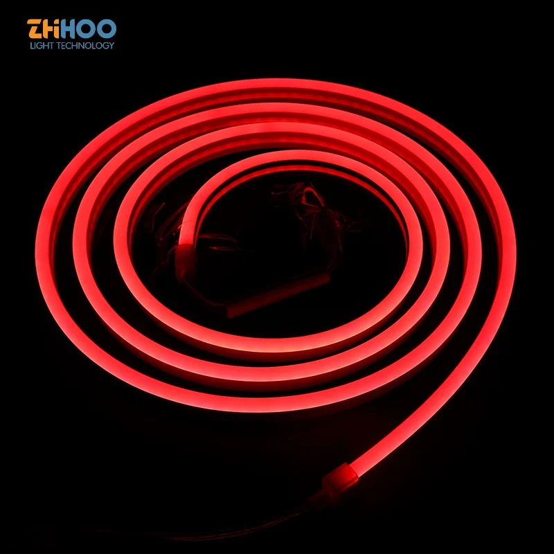 24v Led Silicone Rgb Neon Strip Light Ip67 Waterproof Flexible Flat Neon Light Rope Light