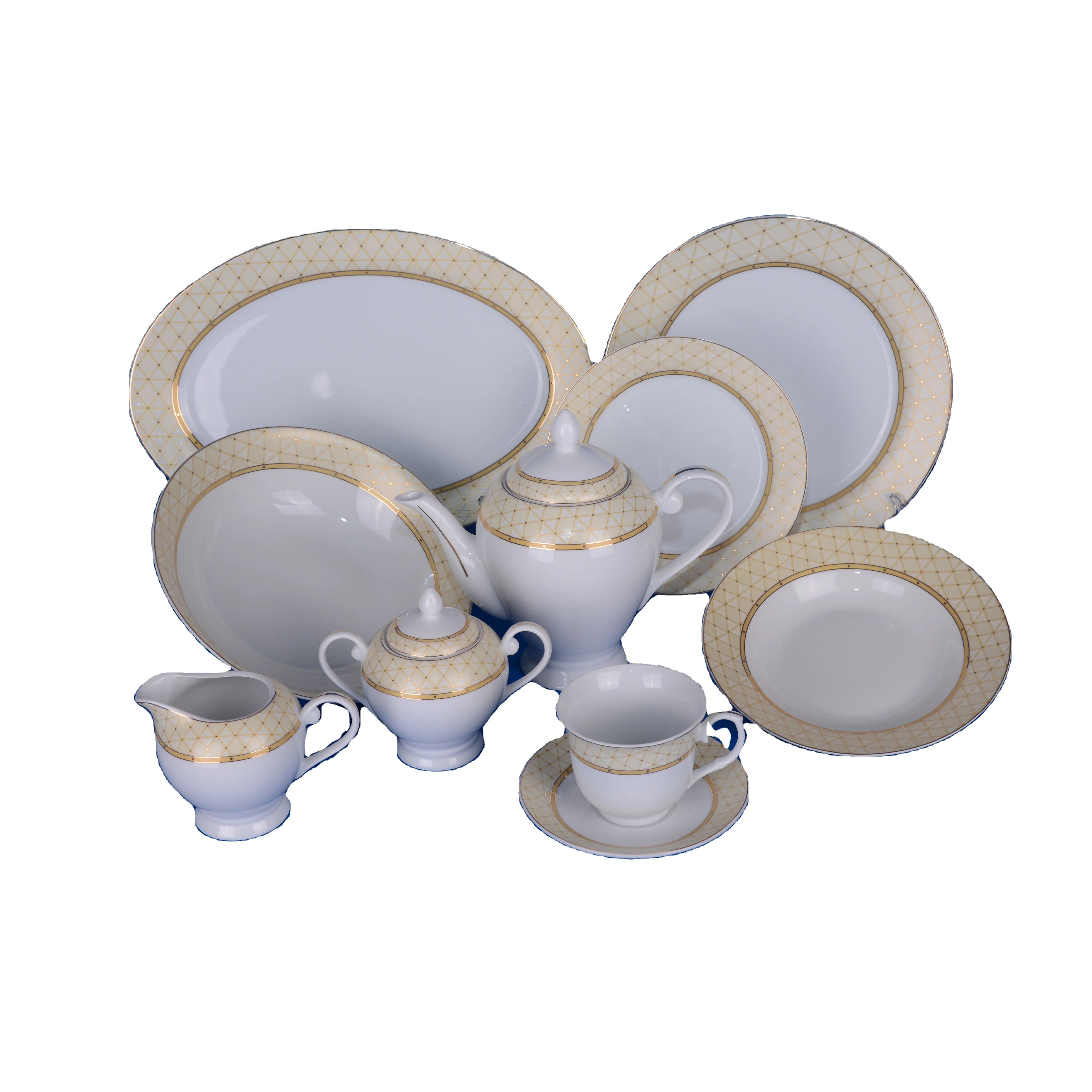
Stock 47pcs porcelain dinner set cheap price 