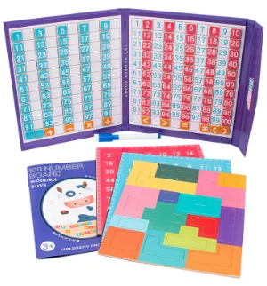 Montessori book model magnetic hundred board number jigsaw arithmetic primary school teaching AIDS for children