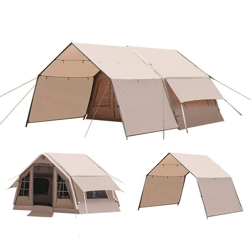 2023 New Design High Quality Large Space Outdoor camping waterproof cotton air-pole inflatable tent for multi people