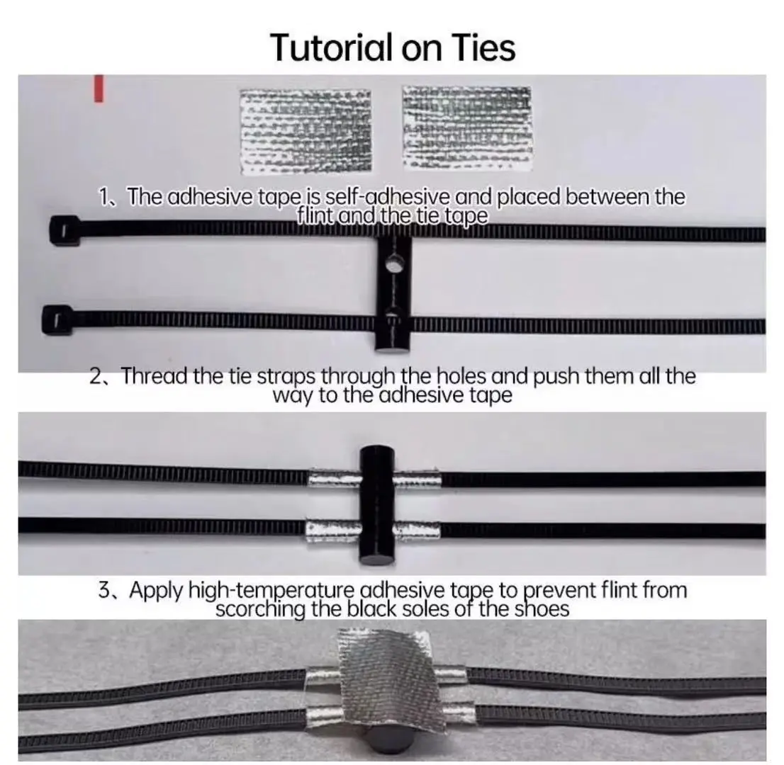 8x26mm Foot brake spark with holes Small Ferro Rod Survival Toggle Hole Drilled Flint Fire Starter for Paracord