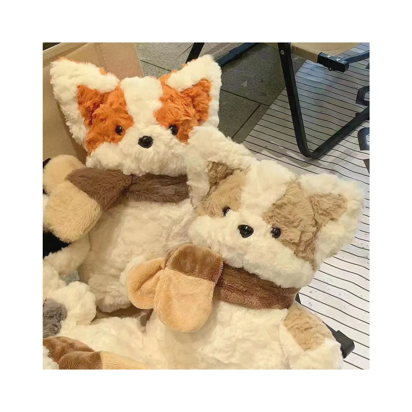 Wholesale Dog Plush Toy OEM ODM Custom Dog with Scarf Baby Soft Toy Stuffed Animals Cartoon Puppy Dolls