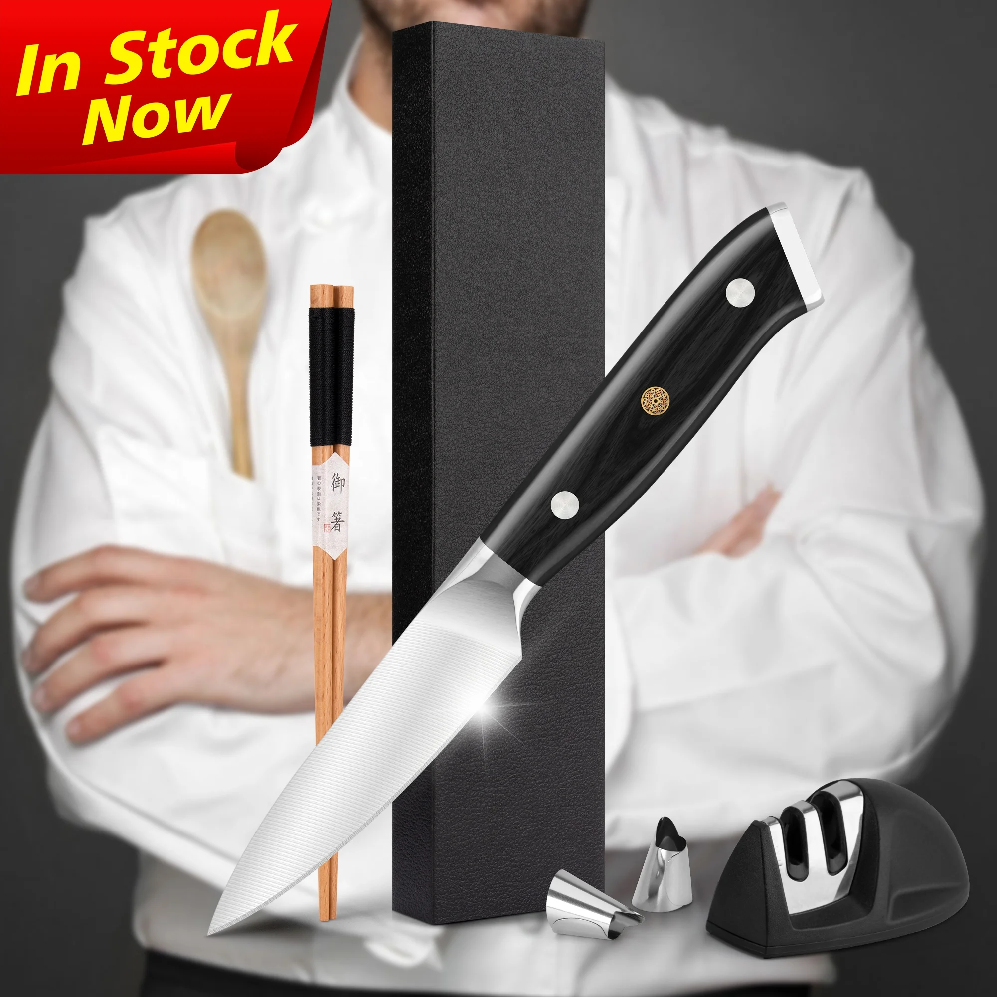 Black Pakka Wood Handle 3 Inch 1.4116 German Steel Non-Stick Kiwi Peeling Knife Fruit Paring Knives With Lifetime Guarantee