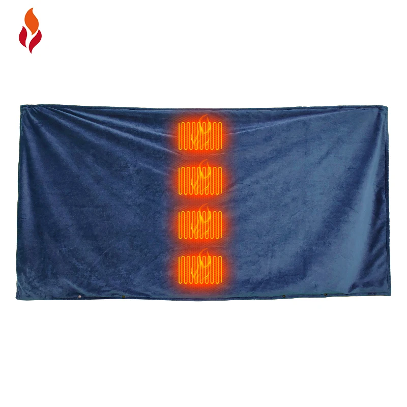 Переносное одеяло с быстрым нагревом уличное беспроводное теплое на батарейках супермягкое сохраняющее Тепло подушка
