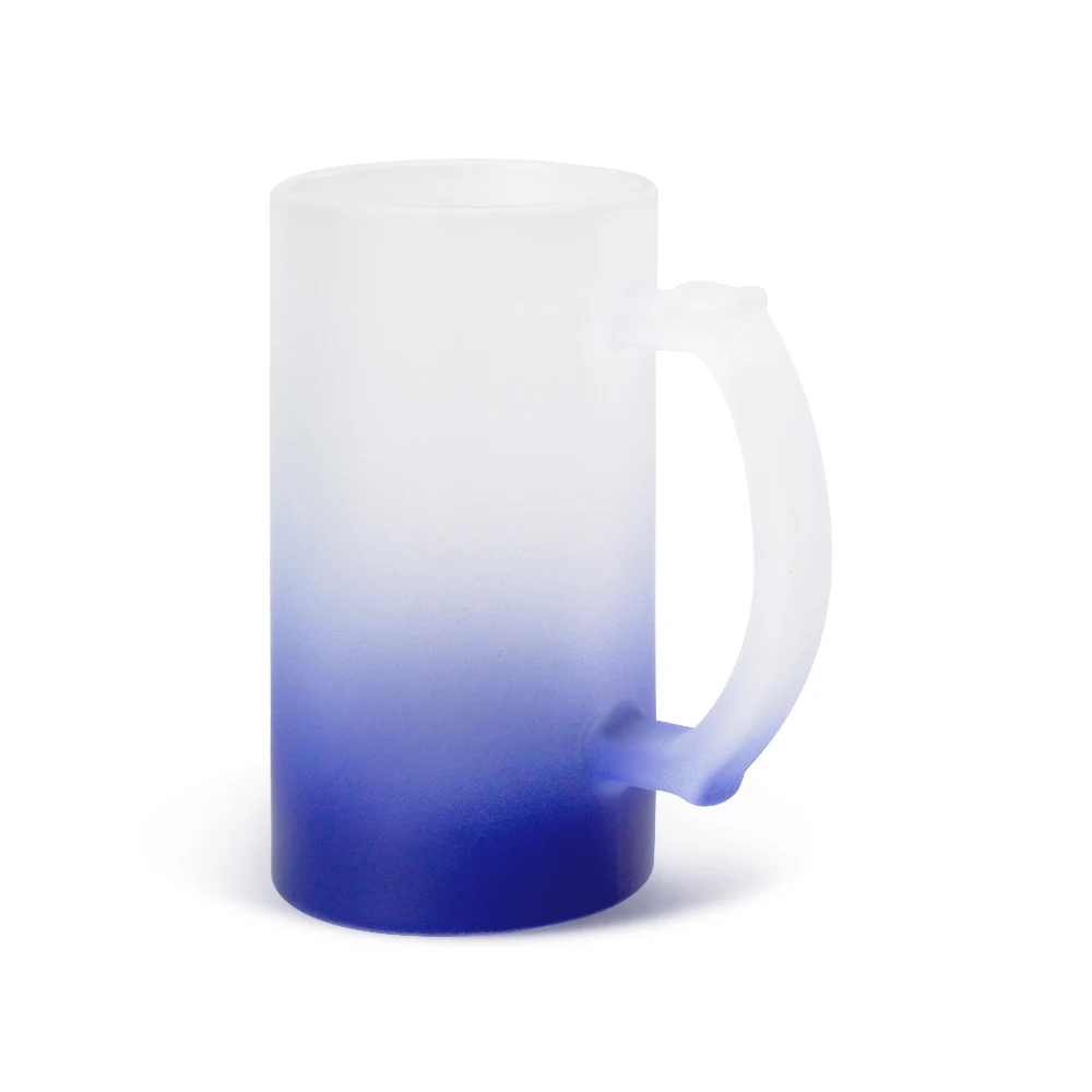 16oz transparent beer mug  gradient mug for sublimation  free sample frosted colored glass mug for heat transfer 2021 trendy