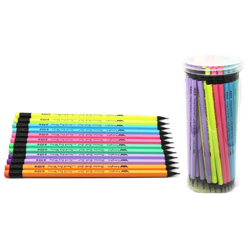 Black Wood 2.2 HB Pencil With Eraser Sharpen.72 PCS In PVC Tube