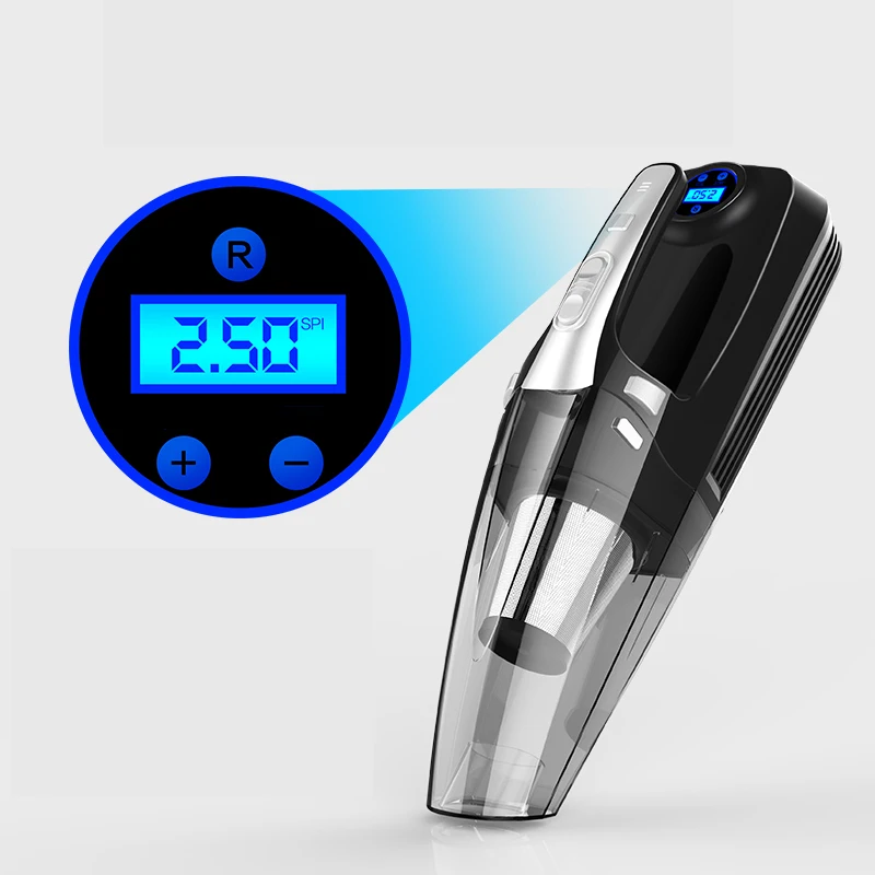 4 in 1 Portable Car Vacuum Cleaner Car Vacuum with Digital Air Compressor Pump DC 12V Tire Inflator for Car