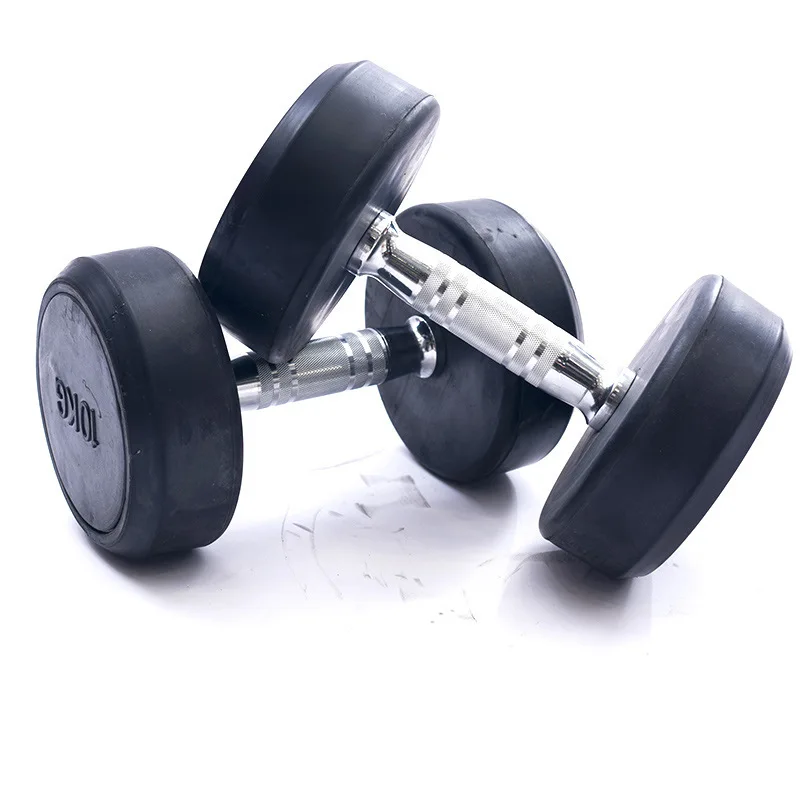 Custom Logo Gym Fitness Black Round Rubber Coated Dumbbell 20 Pound 90lb Adjustable 20 Kg Chrome Dumbbell Set 12kg 25kg