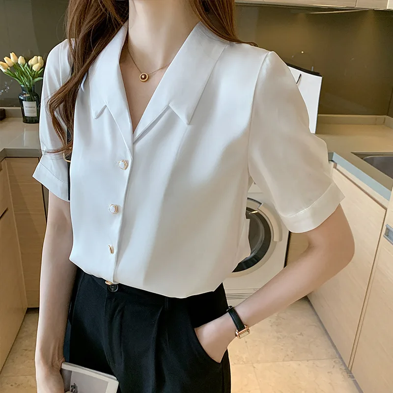 blusas elegantes para mujer fashion latest design elegant blouses for women short sleeve chiffon office blouse shirts