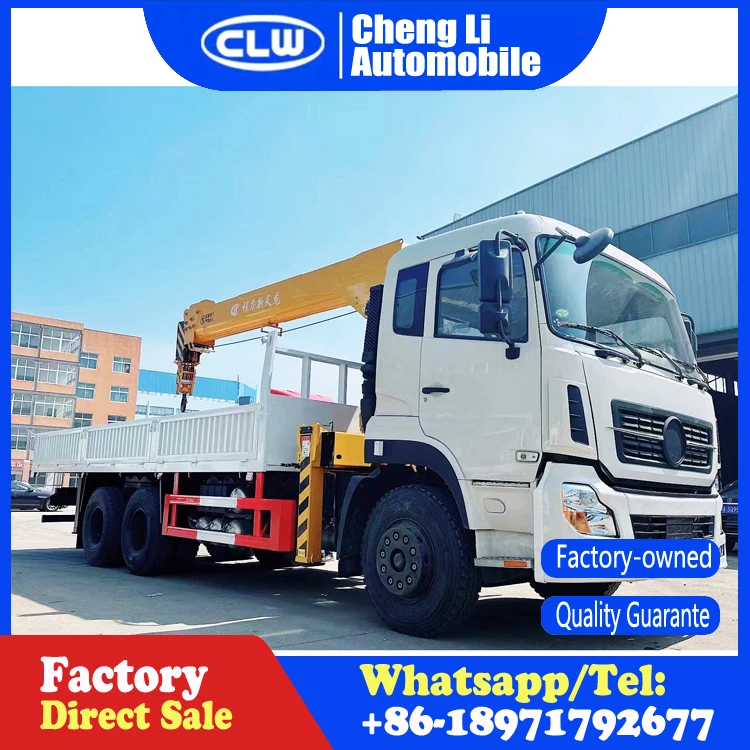 China Dongfeng 6x4  12ton Trunk Mounted Crane Telescopic Boom Vehicle For Construction Work