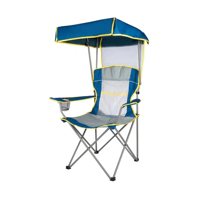 Foldable Light super durable Canopy Camping Chairs with Sunshade and cup holder For Camping fishing and beach folding chair