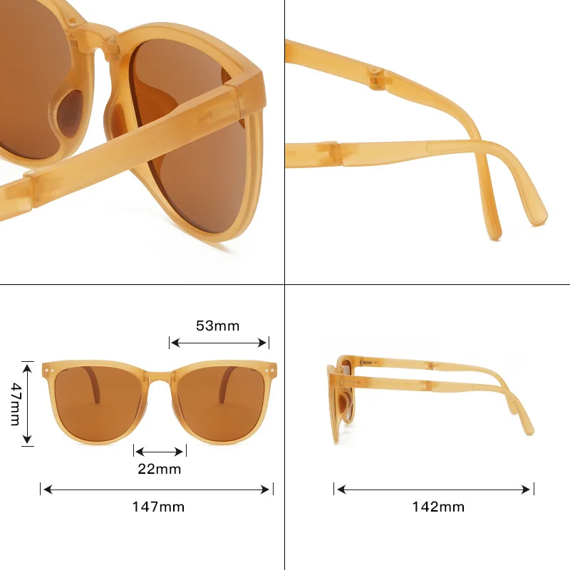 Large Frame Rice Nail Polarized Sunglasses Driver Driving Mirror Fishing Folding Tea Frame Brown Lens Sunglasses Wholesale