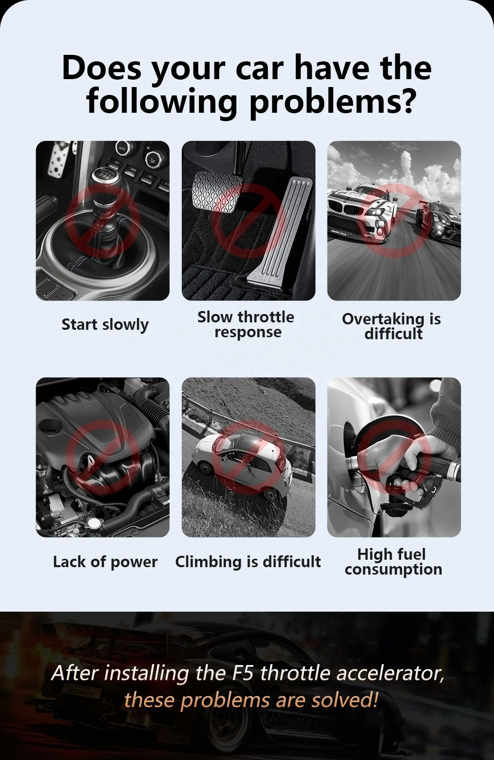 New WiiYii Throttle controller F5 improve faster LED 9 modes pedal throttle controller car electronic