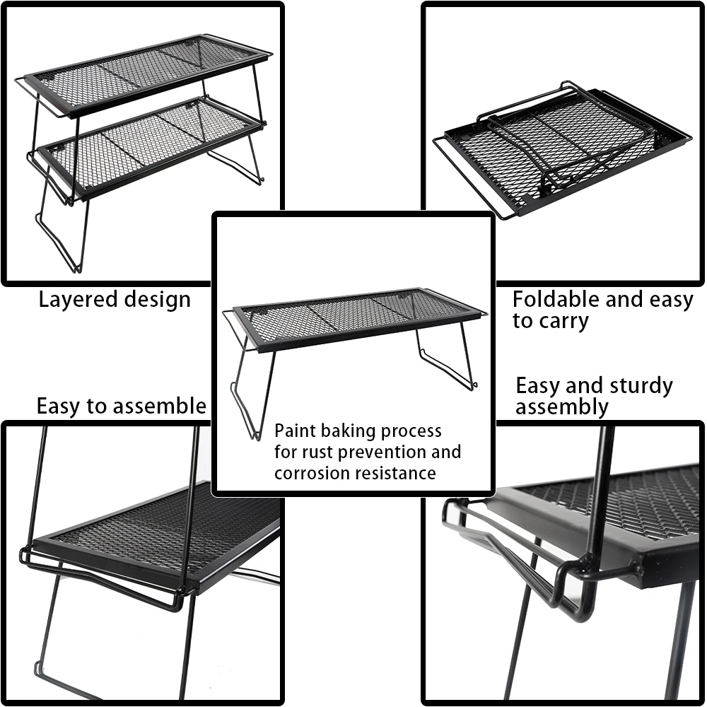 Folding Tables Camping Portable Barbecue Net Table Outdoor Hiking Picnic Table