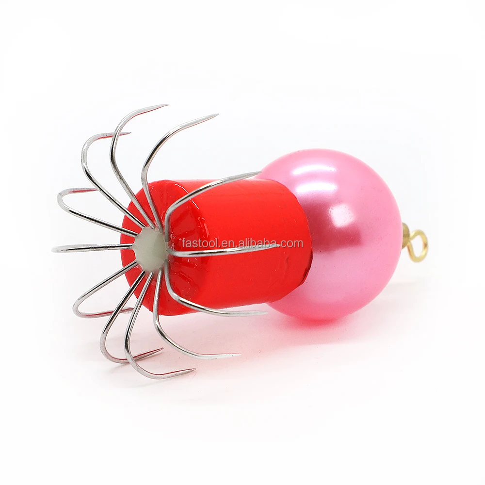 Octopus ball squid jig with rich colorful ball sea fishing lures artificial bait fishhook 12 soft  needles  hook