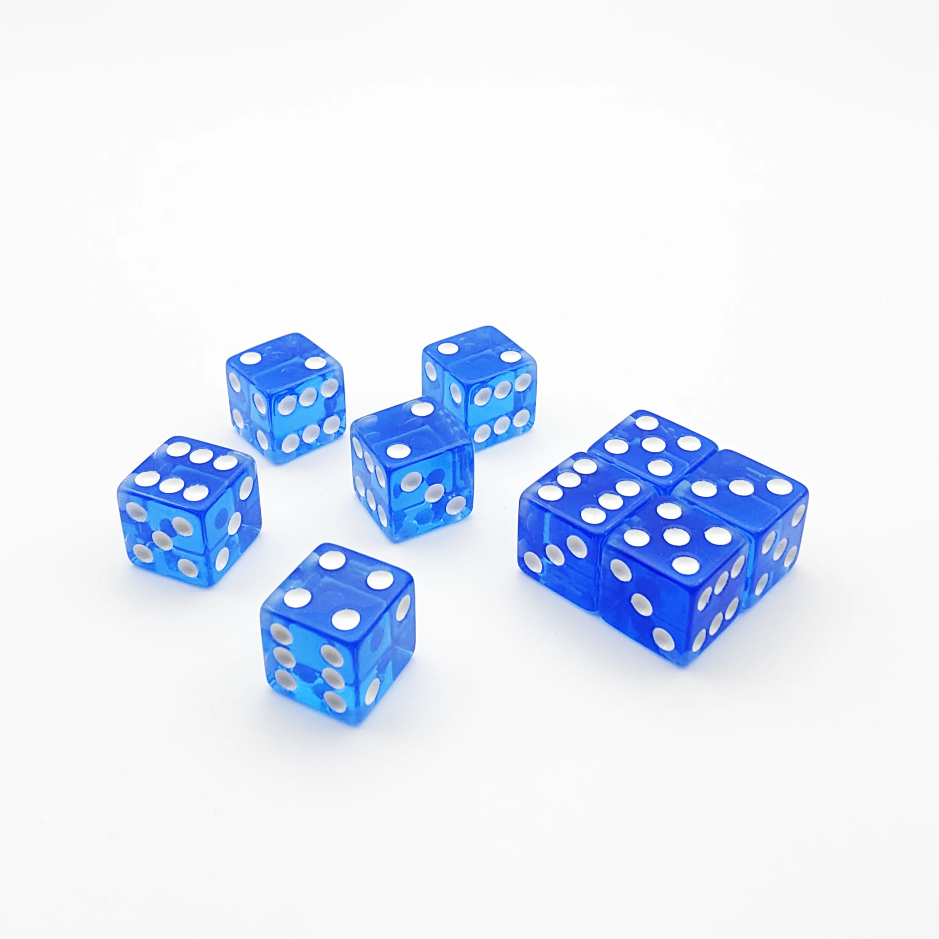 Transparent Custom D6 Dice 16-22mm Dice Blue Dice
