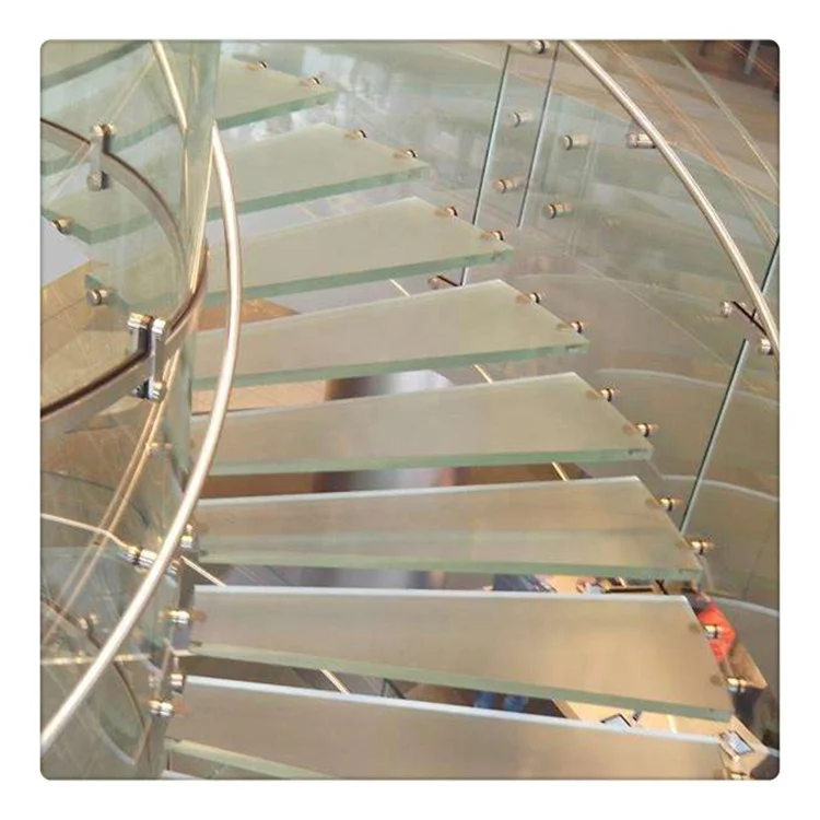 Custom Size Anti-skidding Triple Laminated Tempered Stair Treads Glass Price