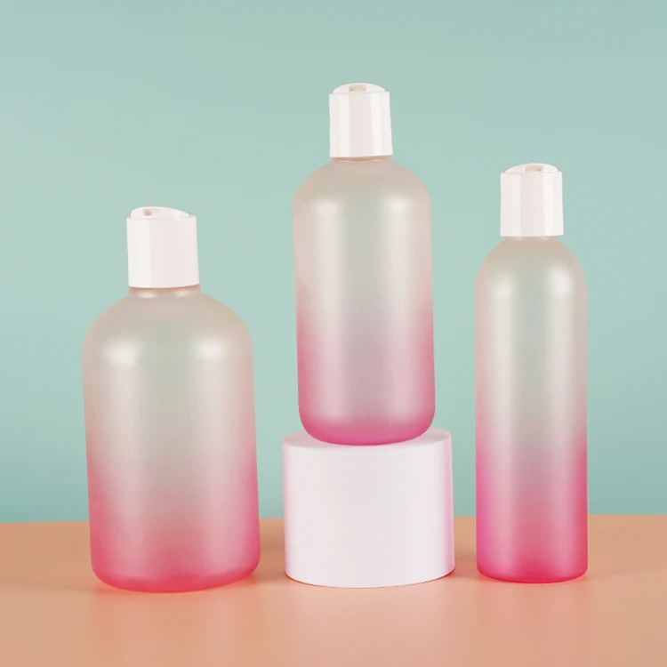 Hot Sale Shampoo Bottles Empty 100ml 150ml 250ml 500ml Pet Plastic Container With Disc Top Cap Hair Gel Lotion Bottles