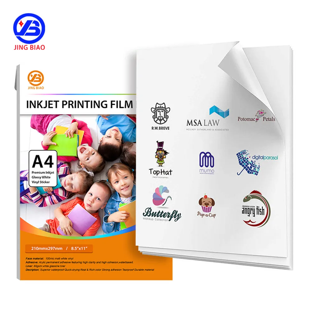 Оптовая продажа Высококачественная Водонепроницаемая белая глянцевая бумага для струйной печати самоклеящаяся фотобумага формата A4 из