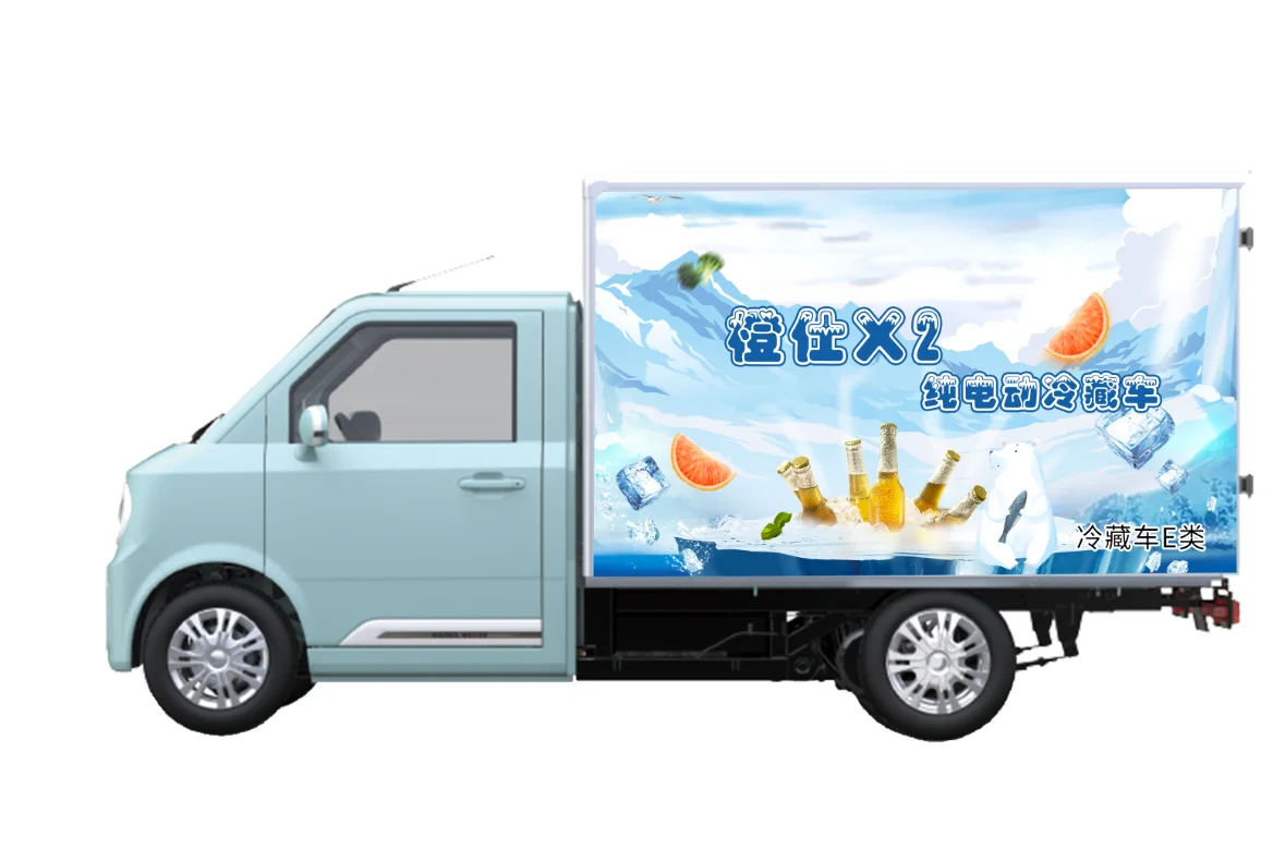 Competitive price refrigerated electric small box truck,e class refrigeration  electric cargo van