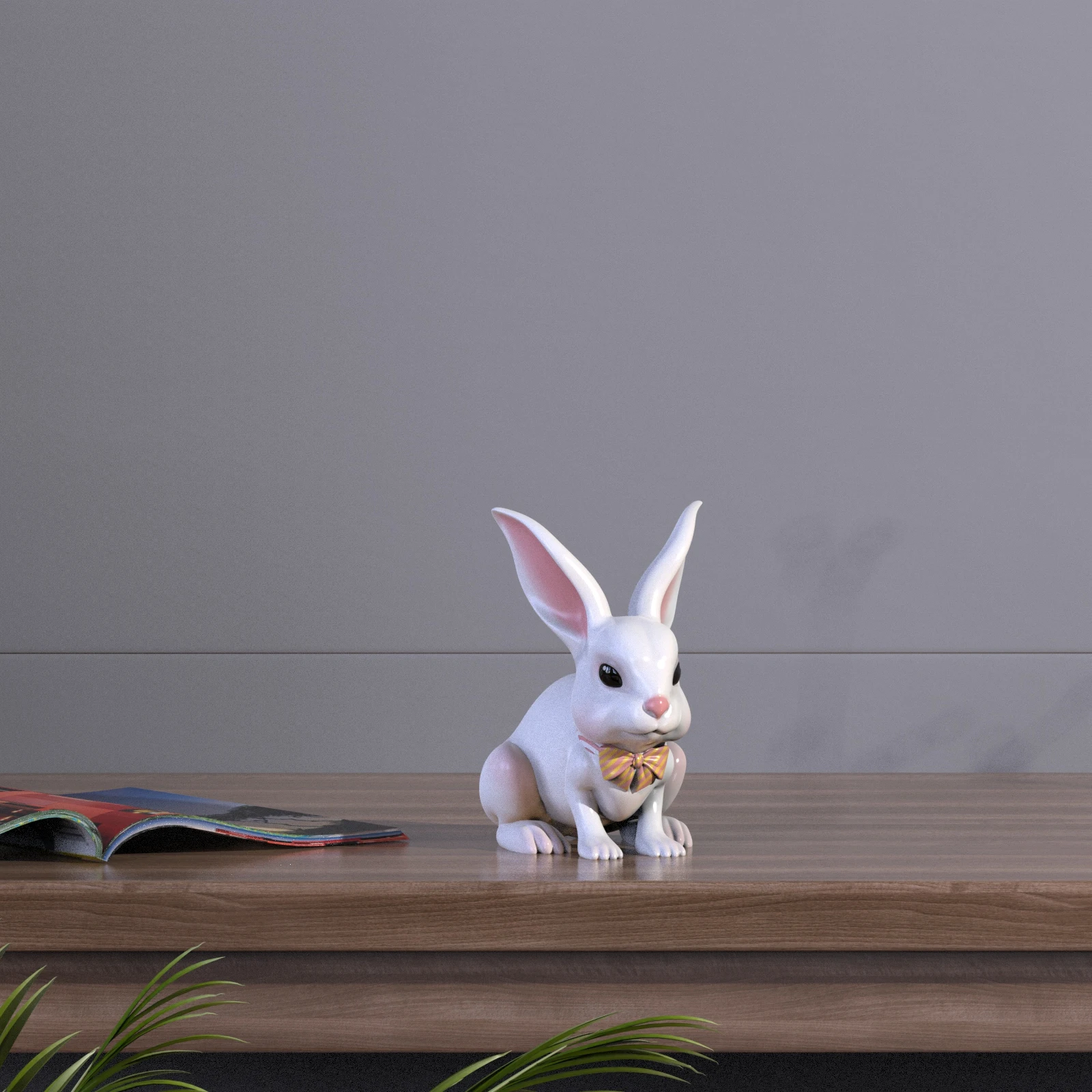 Quality Assurance polyresin custom Easter rabbit figurines decor for home resin easter Bunny figurines custom easter bunny decor