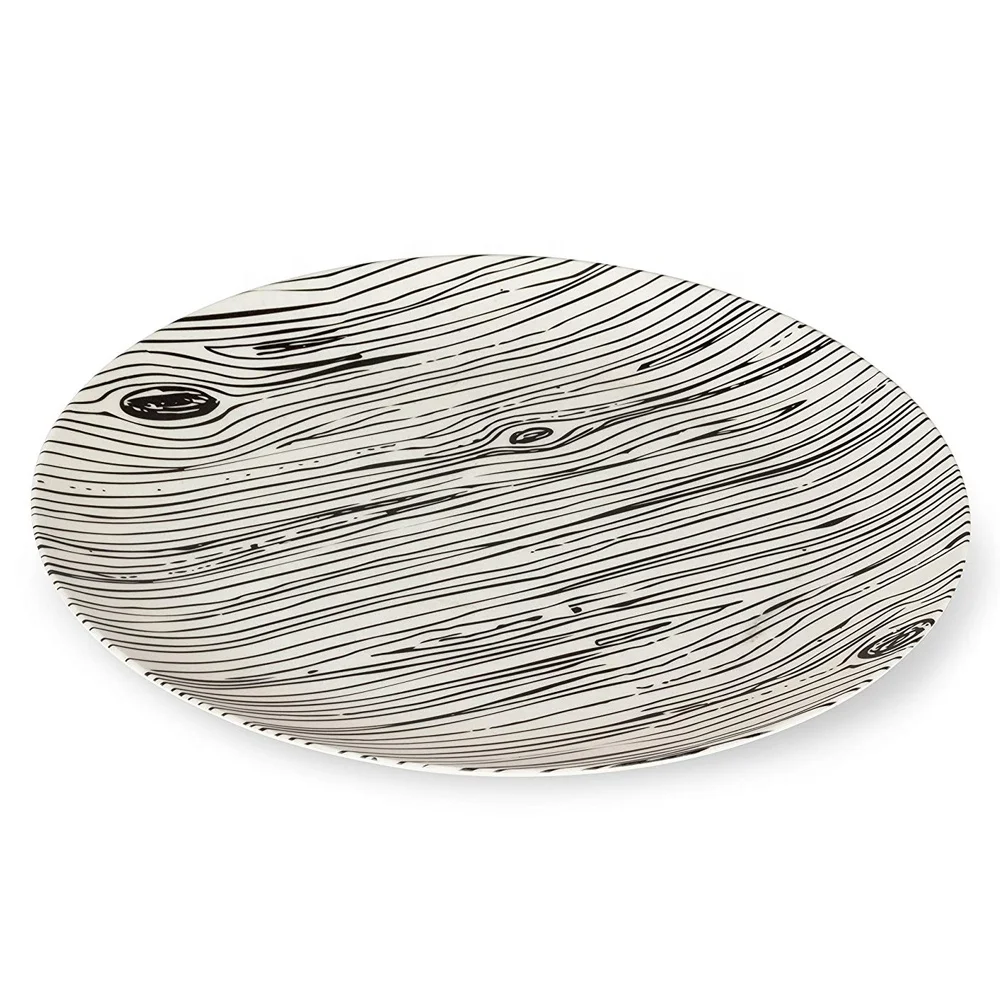 Customized logo printed bamboo melamine plate