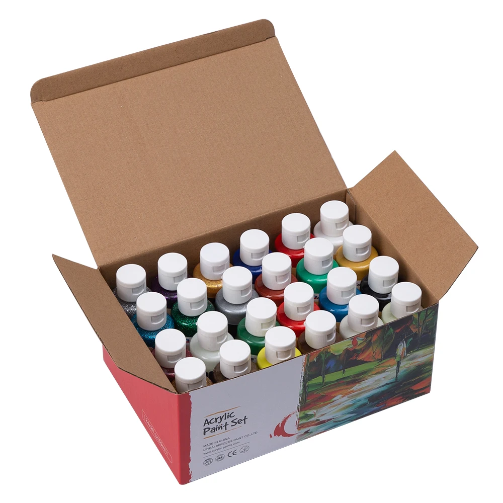 Colors Acrylic Paint Set 24 Colors 2 Ounce  Acrylic Paint Set For All Kinds Of Surface