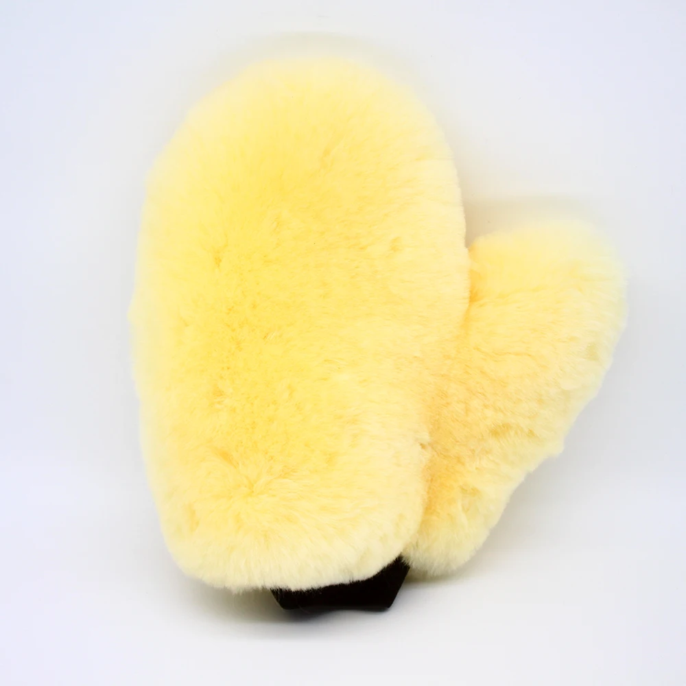 Master M71202B Scratch Free Lams Wool Detailing Car Wash Mitt With Thumb 100% Sheepskin For Car Washing