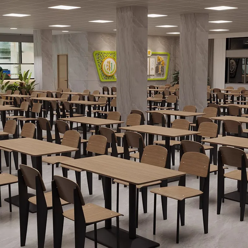 Nordic simple fast food coffee pizza shop canteen restaurant dining chair and table furniture