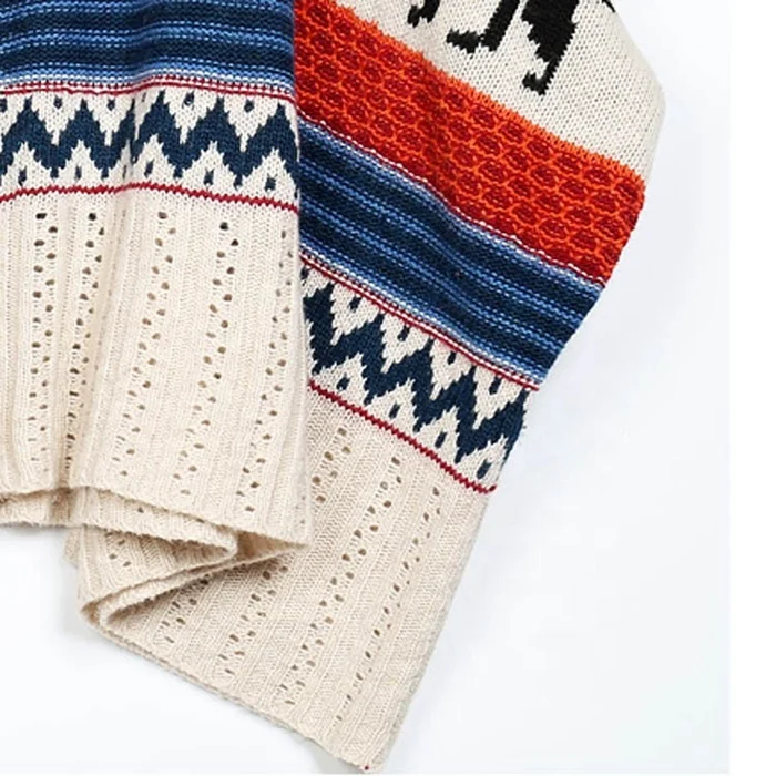 
Wholesale autumn Winter stylish Women ponchos Batwing Sleeve Knited Multicolor Sweater Cardigan 