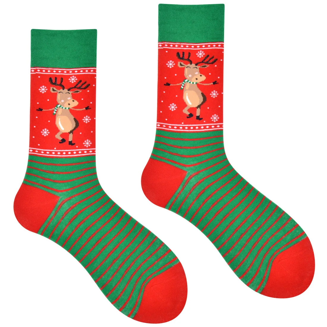 Christmas Cotton Funny Socks Men Santa Claus Elk Crazy Design Sokken Unisex Gift Candy Crew Skateboard Calcetines Hombre