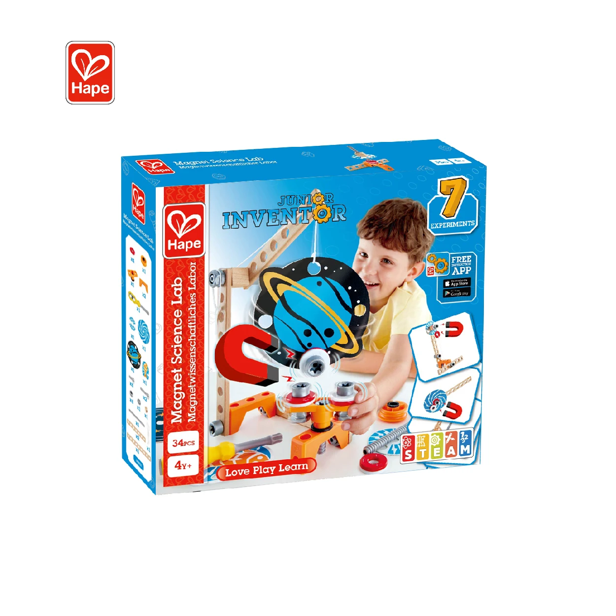 Hape развивающие игрушки новейший дизайн магнит научная лаборатория паровые