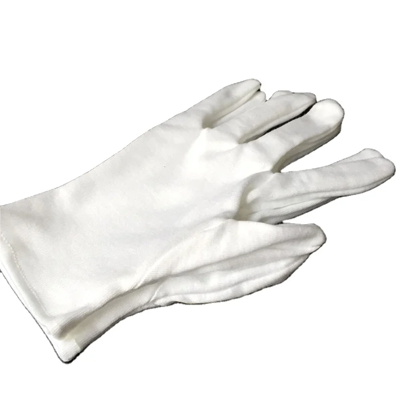 18g Hot Selling Military Uniform Natural Organic Reusable Soft White 100% Plain Unisex Cotton Work Hand Safety Gloves