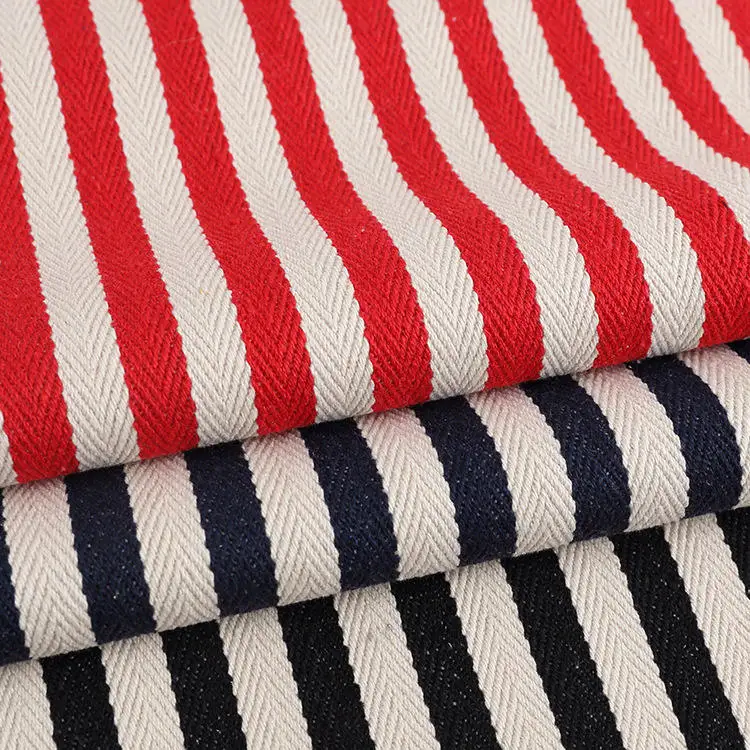 Yarn Dyed Stripe Knitted Jacquard Weave Jute Canvas Fabric Cotton Combed Dyed Cotton Fabric For Shoes And Bag Jacquard Canvas