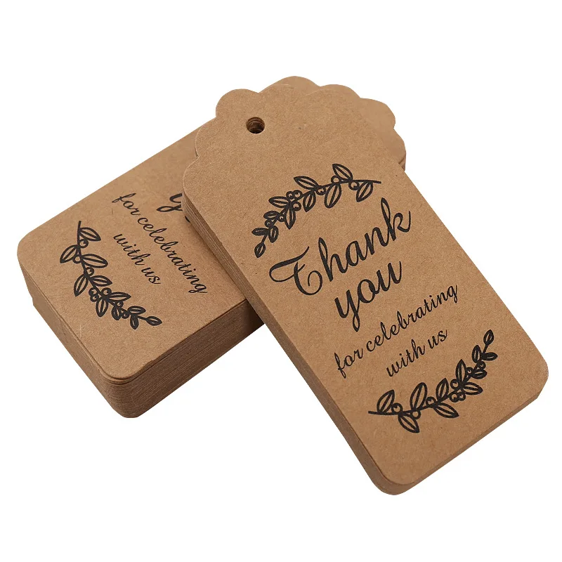 Customized Brown Kraft Paper Hang Tags for Clothing