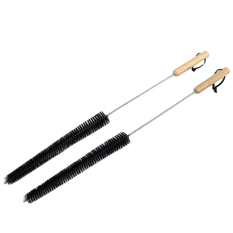 dust brush  very flexible oiled beechwood handle, dark goat hair bristle brush cleaner