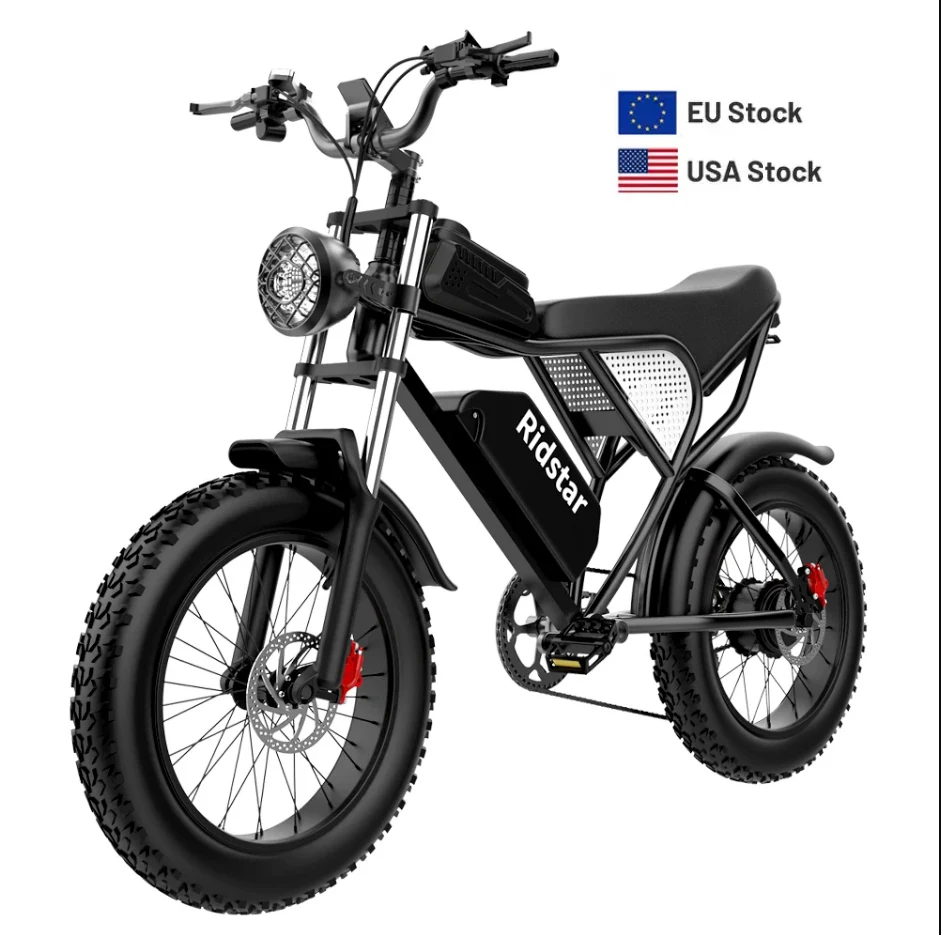 Stealth Bomber Electric City Dirt Mountain Fat Tire Hybrid Road Bike Motorcycles 1000w Adult 20 Inch 4.0 Fat Tires
