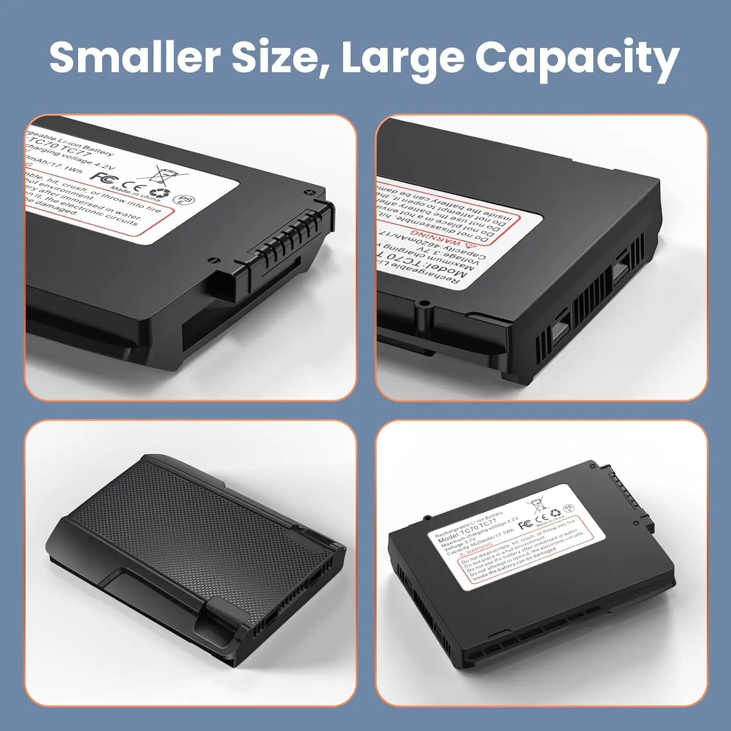 For Lightweight 3.7V 4500mAh zebra Tc70/75/77 Lithium Rechargeable  Barcode Scanner  Li-ion Pda Battery zebra Battery
