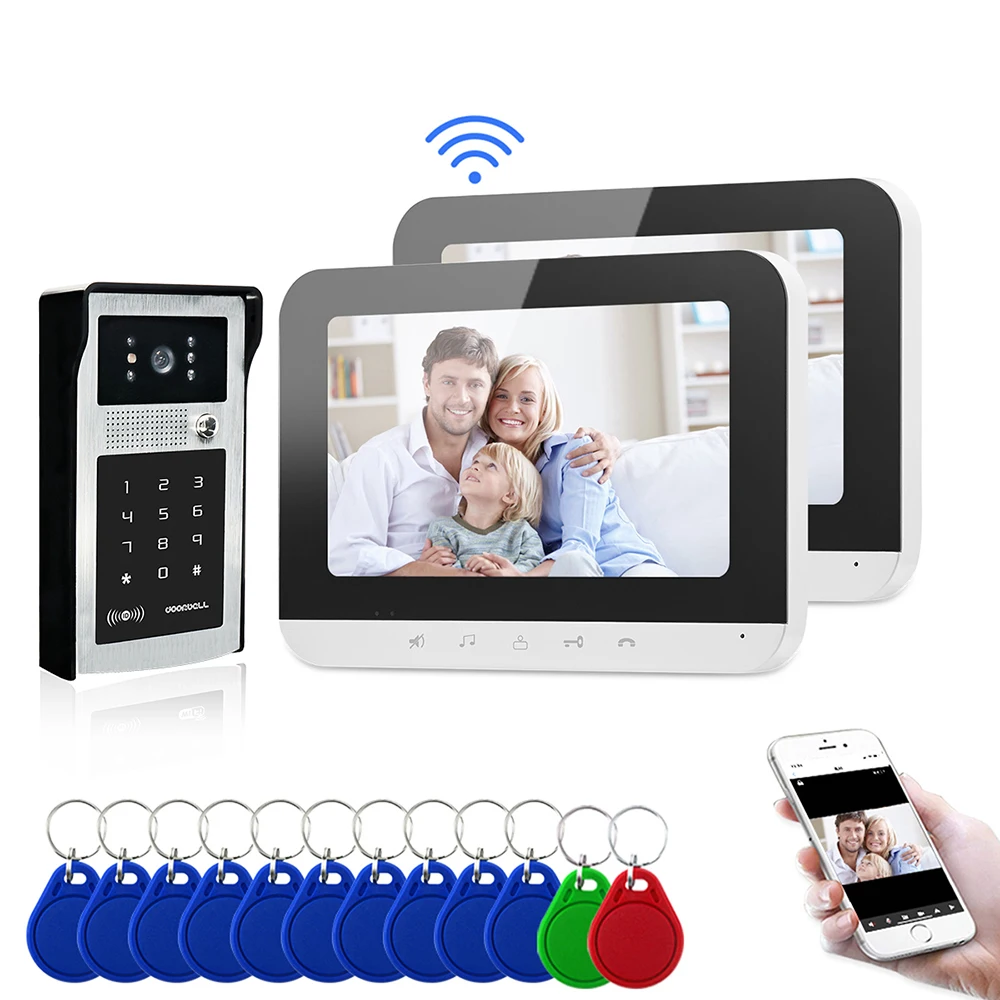 
High Quality Video Door Phone Intercom Metal wifi Doorbell Camera RFID Code Keypad Access for Villa 