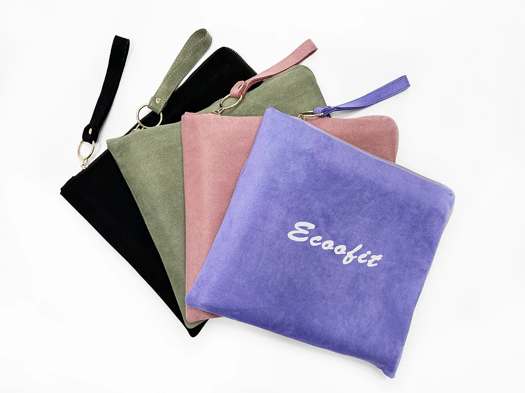 Hand Sling Pouch Yoga and Pilates Custom Gold Logo Microfiber Suede Travel Carrying Case A4 Yoga Mat Bag For Yoga Mat