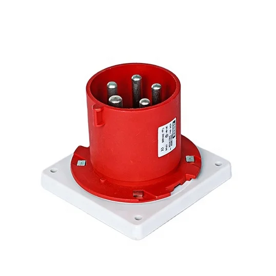 3Pin 4Pin 5Pin 230V 400V 16A 32A IP67 Panel Mounted Inlet Waterproof Industrial Plug Socket Connector  High Quality